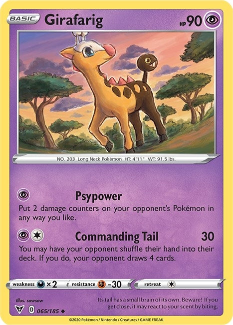 Image for Girafarig (065/185) (SWSH04: Vivid Voltage) - Pokemon