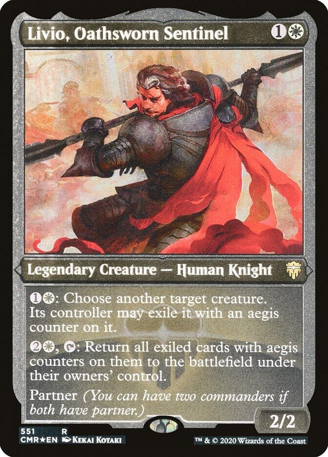 Image for Livio, Oathsworn Sentinel (Foil Etched) (551) (Commander Legends) - Magic: The Gathering