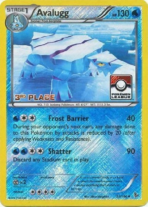 Image for Avalugg - 31/106 (Pokemon League) [3rd Place] (031/106) (League & Championship Cards) - Pokemon