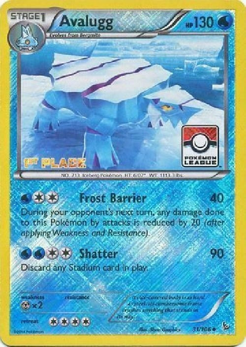Image for Avalugg - 31/106 (Pokemon League) [1st Place] (031/106) (League & Championship Cards) - Pokemon