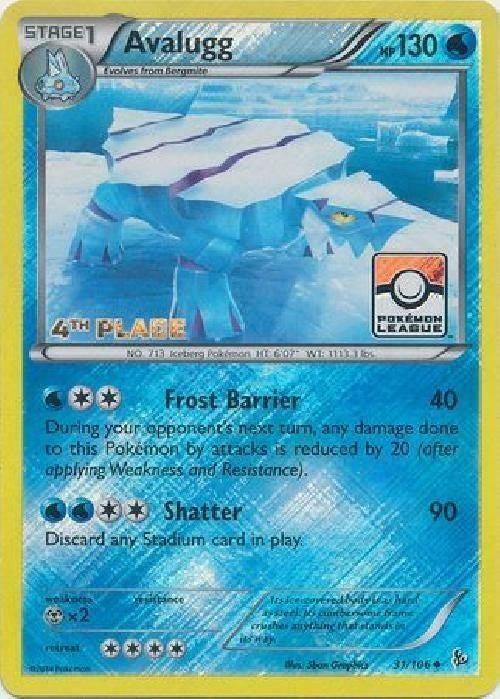 Image for Avalugg - 31/106 (Pokemon League) [4th Place] (031/106) (League & Championship Cards) - Pokemon