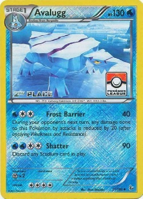 Image for Avalugg - 31/106 (Pokemon League) [2nd Place] (031/106) (League & Championship Cards) - Pokemon