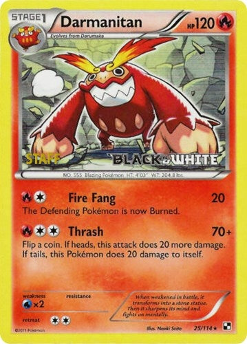 Image for Darmanitan - 25/114 (Prerelease) [Staff] (25/114) (Black and White Promos) - Pokemon