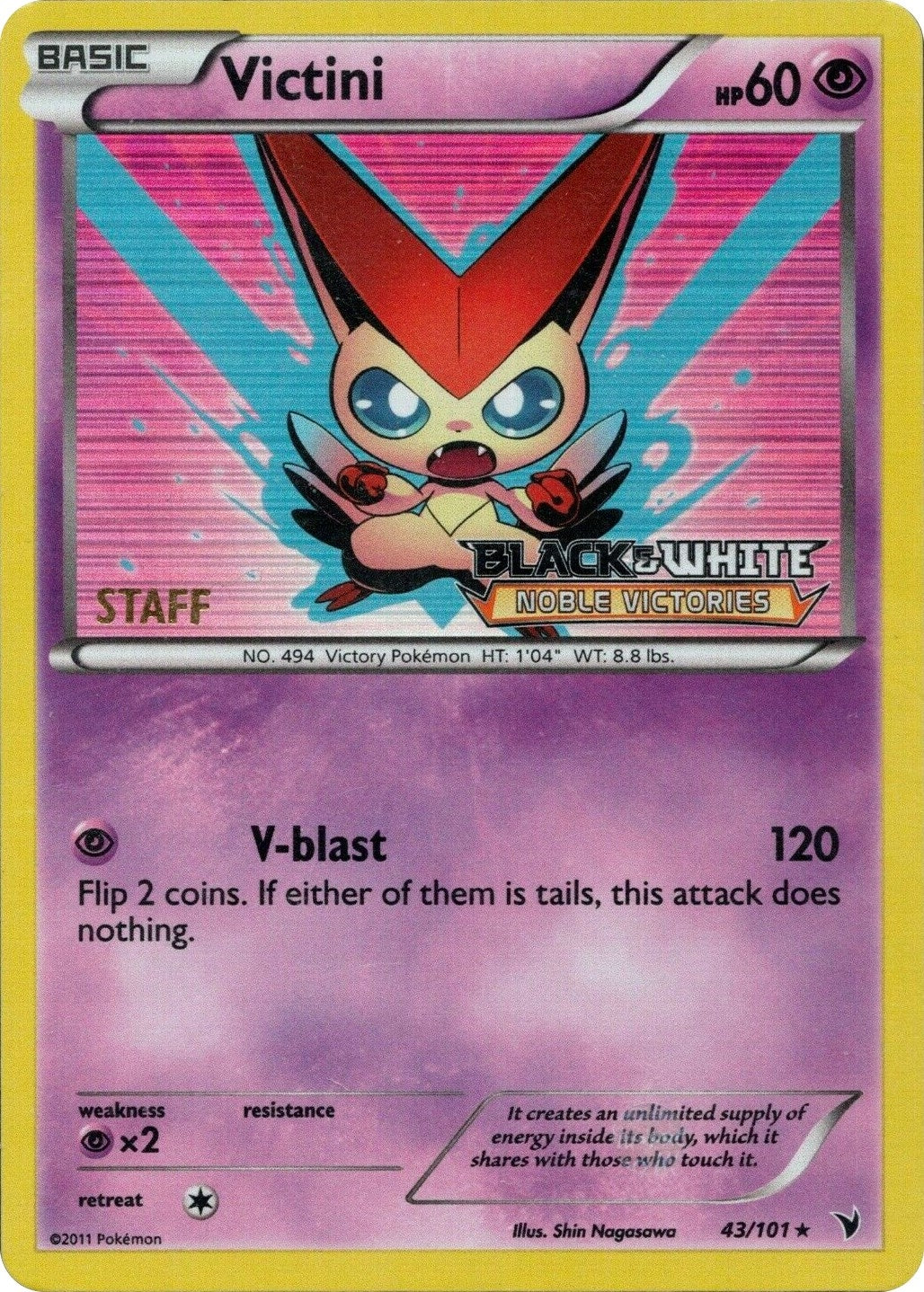 Image for Victini - 43/101 (Prerelease) [Staff] (43/101) (Black and White Promos) - Pokemon