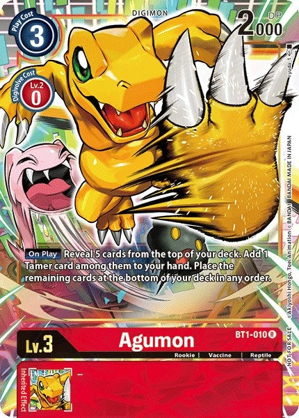 Image for Agumon - BT1-010 (Dash Pack Ver. 1.0) (BT1-010 R) (Release Special Booster 1.0) - Digimon Card Game