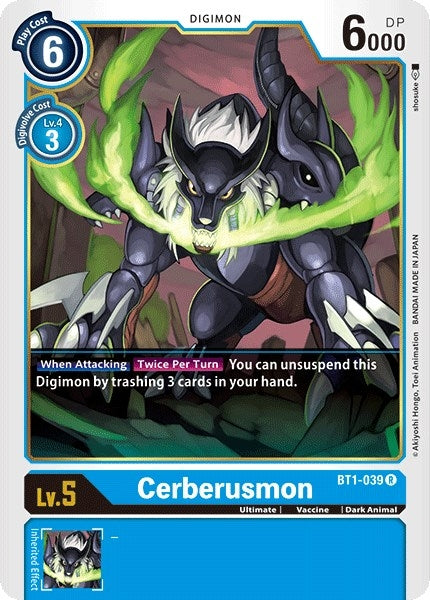 Image for Cerberusmon (BT1-039 R) (Release Special Booster 1.0) - Digimon Card Game