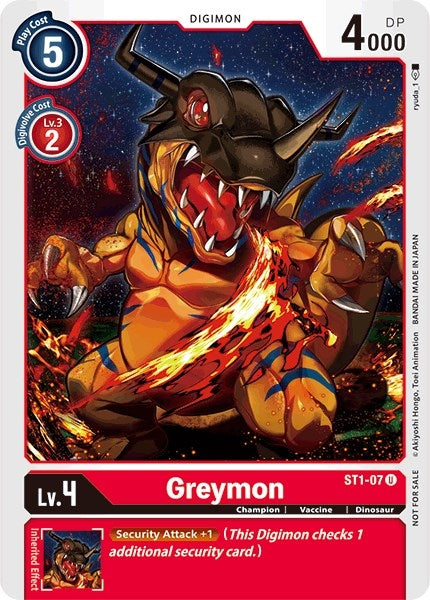 Image for Greymon - ST1-07 (Tamer Party Promo) (ST1-07 U) (Starter Deck 01: Gaia Red) - Digimon Card Game