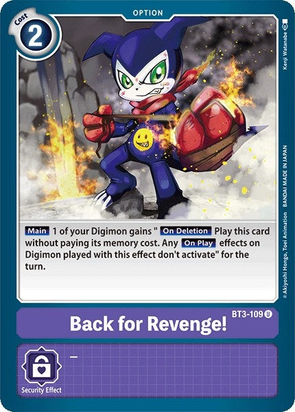 Image for Back for Revenge! (BT3-109 U) (Release Special Booster 1.0) - Digimon Card Game
