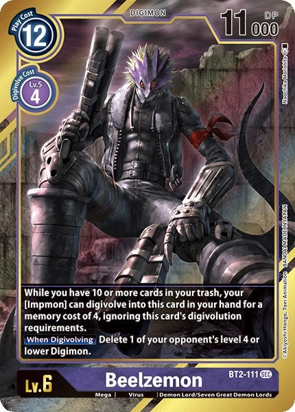 Image for Beelzemon (Alternate Art) (BT2-111 SEC) (Release Special Booster 1.0) - Digimon Card Game