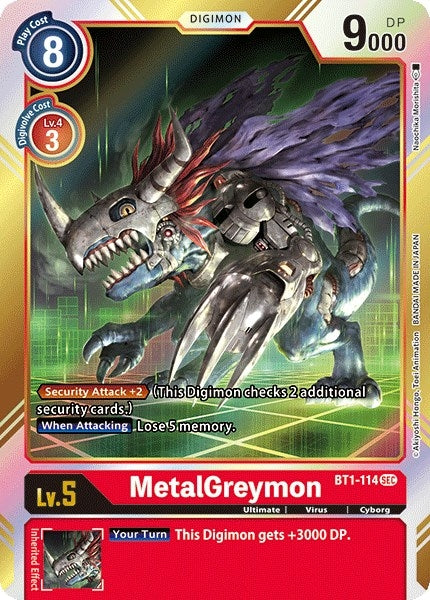 Image for MetalGreymon (Secret Rare) (BT1-114 SEC) (Release Special Booster 1.0) - Digimon Card Game