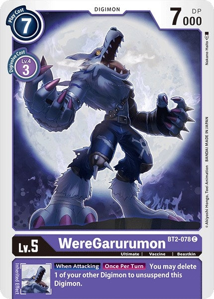 Image for WereGarurumon - BT2-078 (BT2-078 C) (Release Special Booster 1.0) - Digimon Card Game
