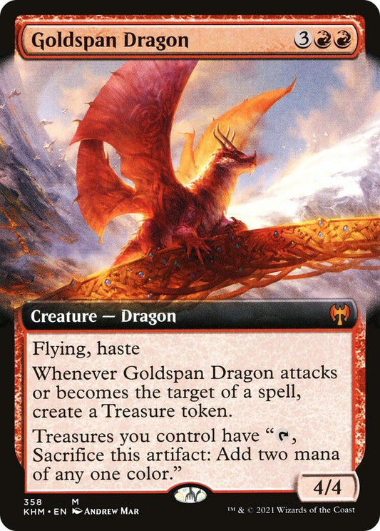 Image for Goldspan Dragon (Extended Art) (358) (Kaldheim) - Magic: The Gathering