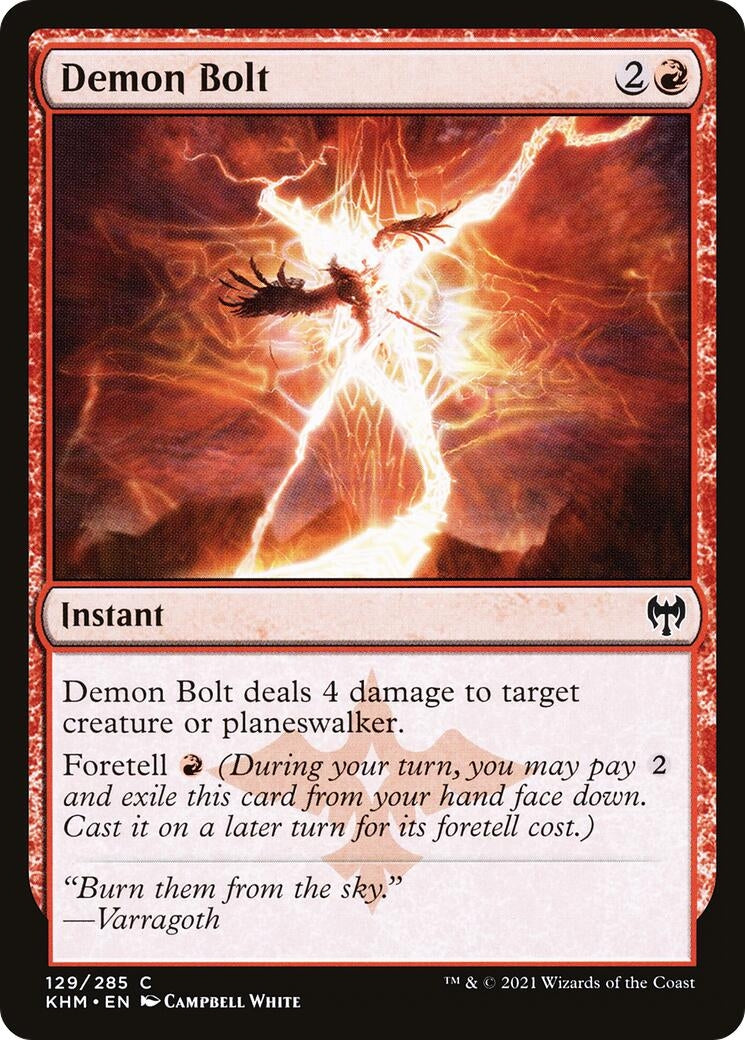 Image for Demon Bolt (129) (Kaldheim) - Magic: The Gathering