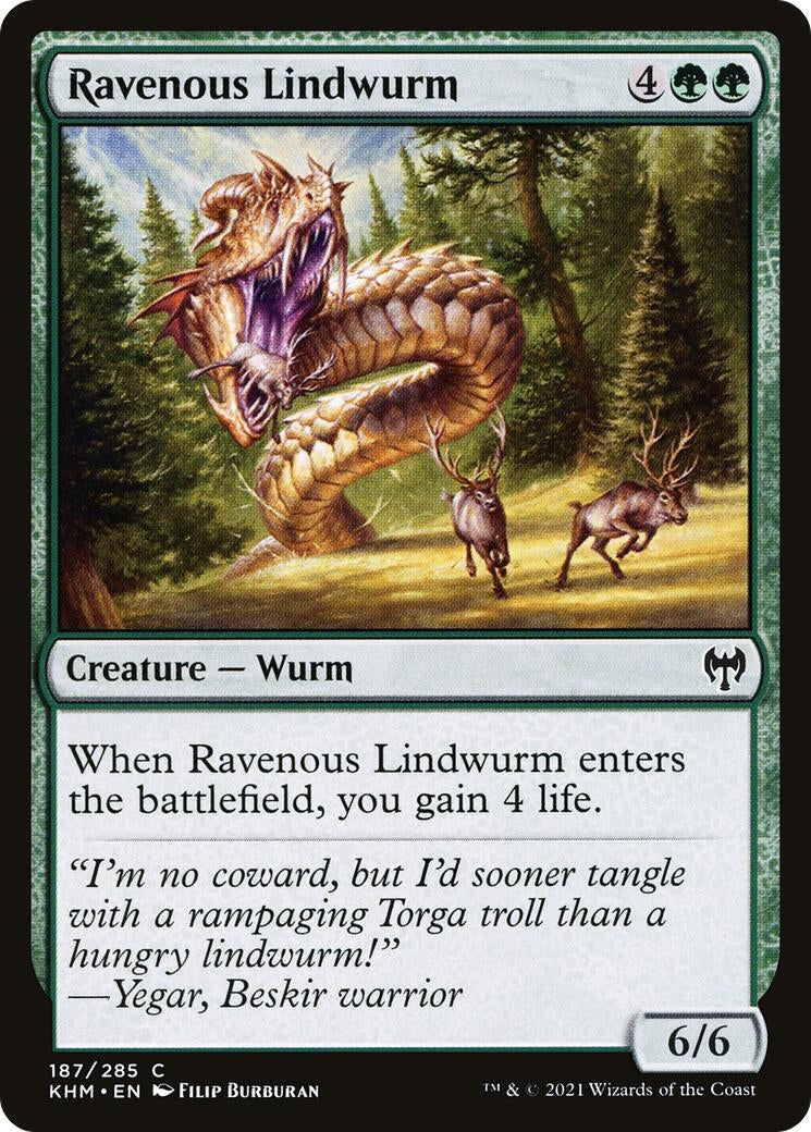 Image for Ravenous Lindwurm (187) (Kaldheim) - Magic: The Gathering