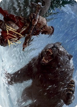 Image for Blizzard Brawl Art Card (Gold-Stamped Signature) (41) (Art Series: Kaldheim) - Magic: The Gathering