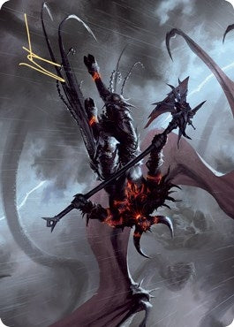 Image for Burning-Rune Demon Art Card (Gold-Stamped Signature) (20) (Art Series: Kaldheim) - Magic: The Gathering