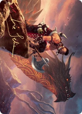 Image for Dragonkin Berserker Art Card (Gold-Stamped Signature) (32) (Art Series: Kaldheim) - Magic: The Gathering