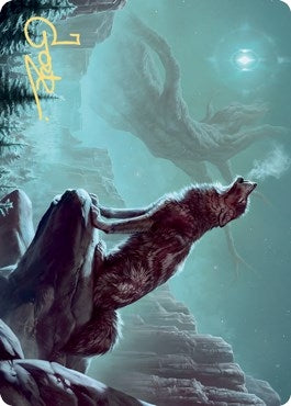 Image for Sarulf's Packmate Art Card (Gold-Stamped Signature) (51) (Art Series: Kaldheim) - Magic: The Gathering