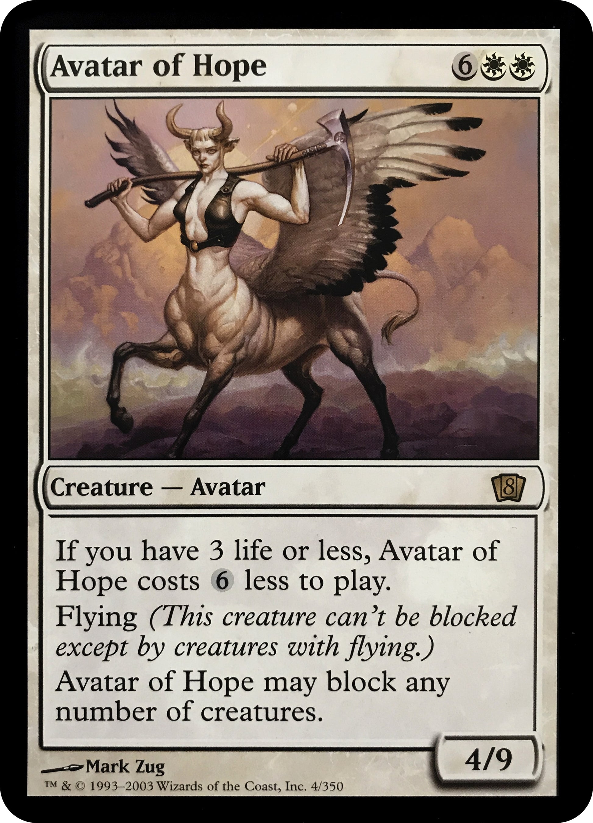 Image for Avatar of Hope (8th Edition) (4) (Oversize Cards) - Magic: The Gathering