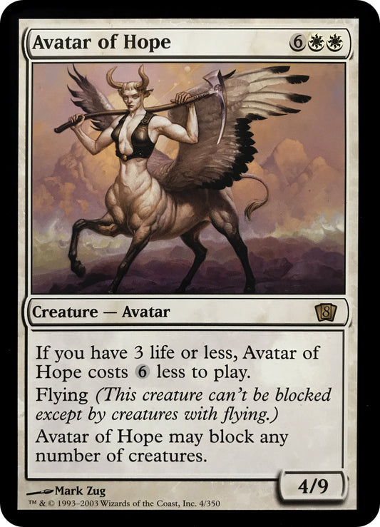 Image for Avatar of Hope (8th Edition) (4) (Oversize Cards) - Magic: The Gathering