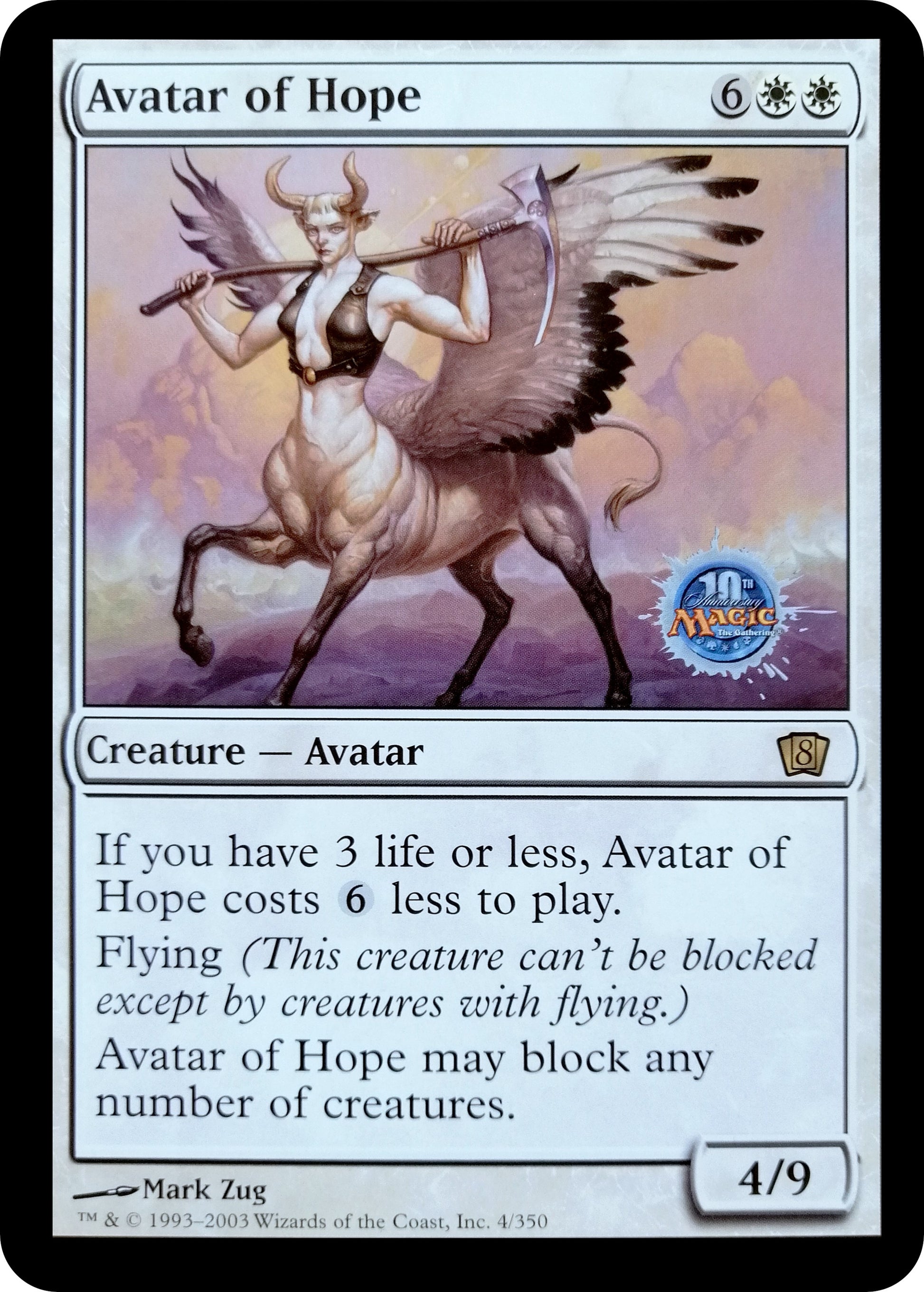 Image for Avatar of Hope (Grand Prix Bangkok 2003) (4) (Oversize Cards) - Magic: The Gathering