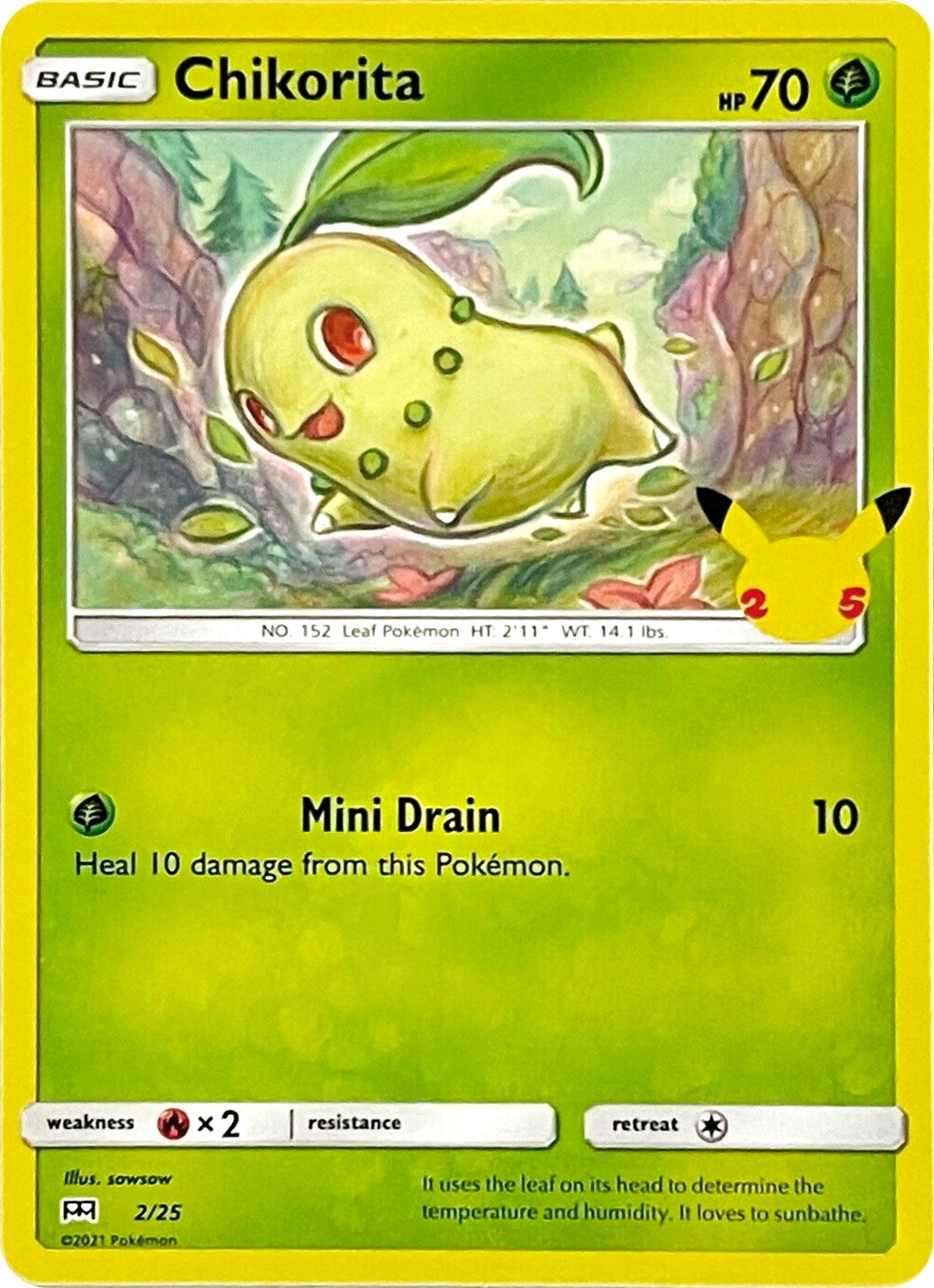 Image for Chikorita (002/025) (McDonald's 25th Anniversary Promos) - Pokemon