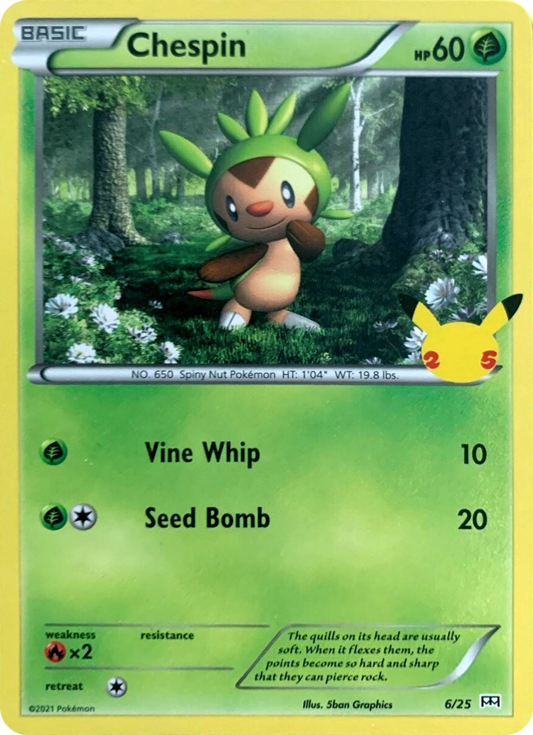 Image for Chespin (006/025) (McDonald's 25th Anniversary Promos) - Pokemon