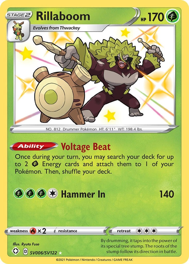 Image for Rillaboom (SV006/SV122) (Shining Fates: Shiny Vault) - Pokemon