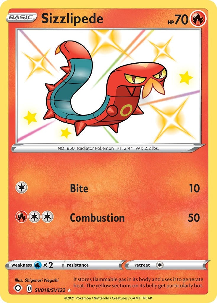 Image for Sizzlipede (SV018/SV122) (Shining Fates: Shiny Vault) - Pokemon