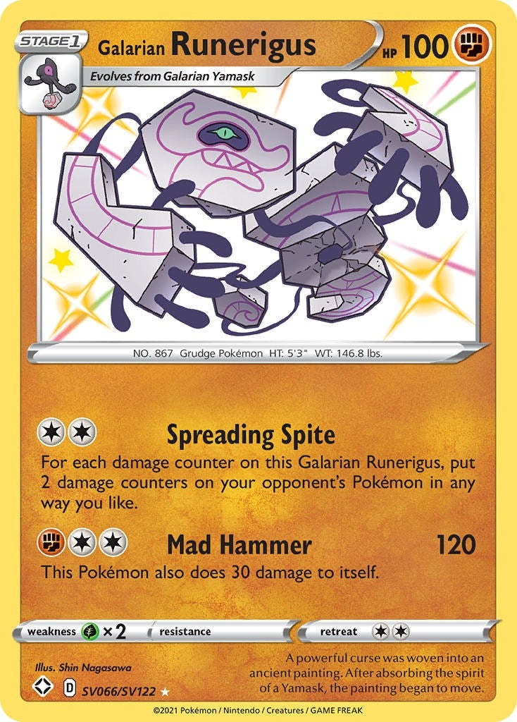 Image for Galarian Runerigus (SV066/SV122) (Shining Fates: Shiny Vault) - Pokemon