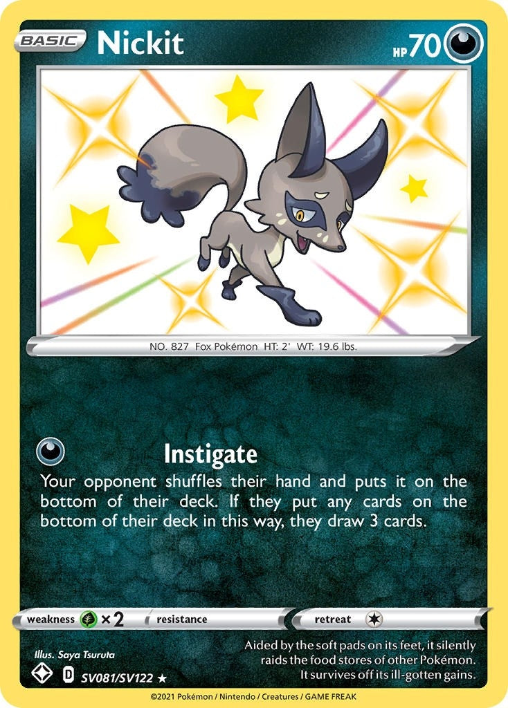 Image for Nickit (SV081/SV122) (Shining Fates: Shiny Vault) - Pokemon
