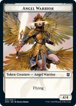 Image for Angel Warrior // Shark Double-Sided Token (Challenger 2021) (1 // 7) (Unique and Miscellaneous Promos) - Magic: The Gathering