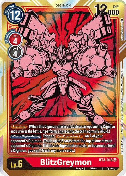 Image for BlitzGreymon - BT3-018 (Dash Pack Ver. 1.5) (BT3-018 SR) (Release Special Booster 1.0) - Digimon Card Game