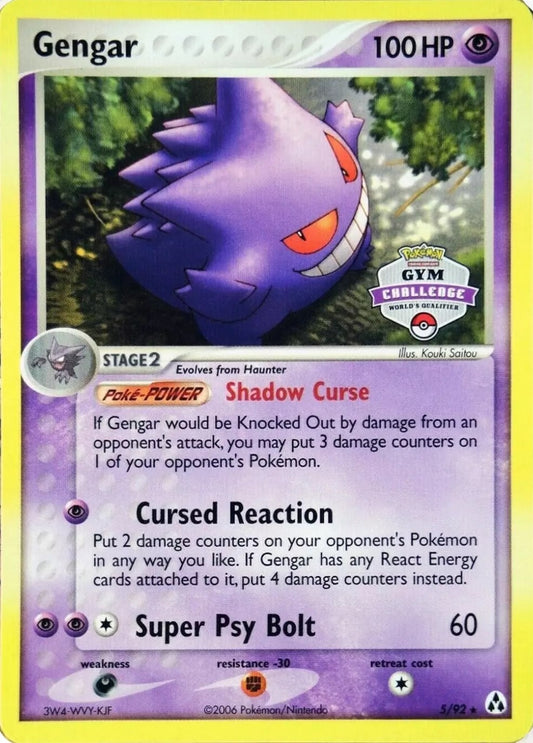 Image for Gengar - 5/92 (Gym Challenge) (005/092) (League & Championship Cards) - Pokemon
