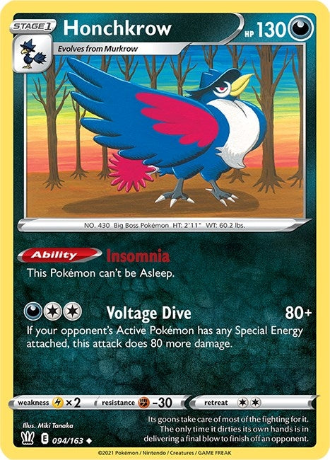 Image for Honchkrow (094/163) (SWSH05: Battle Styles) - Pokemon
