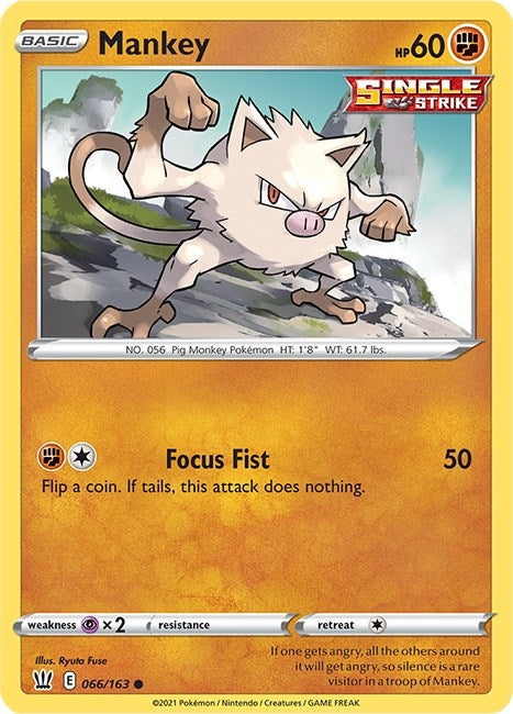 Image for Mankey (066/163) (SWSH05: Battle Styles) - Pokemon