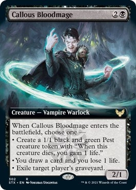 Image for Callous Bloodmage (Extended Art) (302) (Strixhaven: School of Mages) - Magic: The Gathering