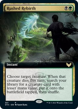 Image for Rushed Rebirth (Extended Art) (351) (Strixhaven: School of Mages) - Magic: The Gathering