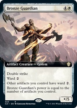 Image for Bronze Guardian (Extended Art) (340) (Commander 2021) - Magic: The Gathering