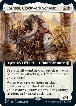 Image for Losheel, Clockwork Scholar (Extended Art) (345) (Commander 2021) - Magic: The Gathering