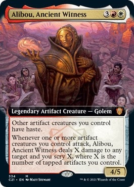 Image for Alibou, Ancient Witness (Extended Art) (334) (Commander 2021) - Magic: The Gathering