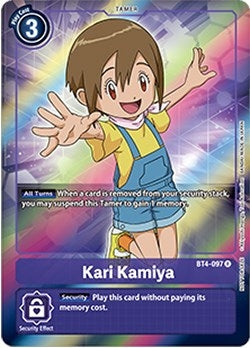 Image for Kari Kamiya (Box Topper) (BT4-097 R) (Great Legend) - Digimon Card Game