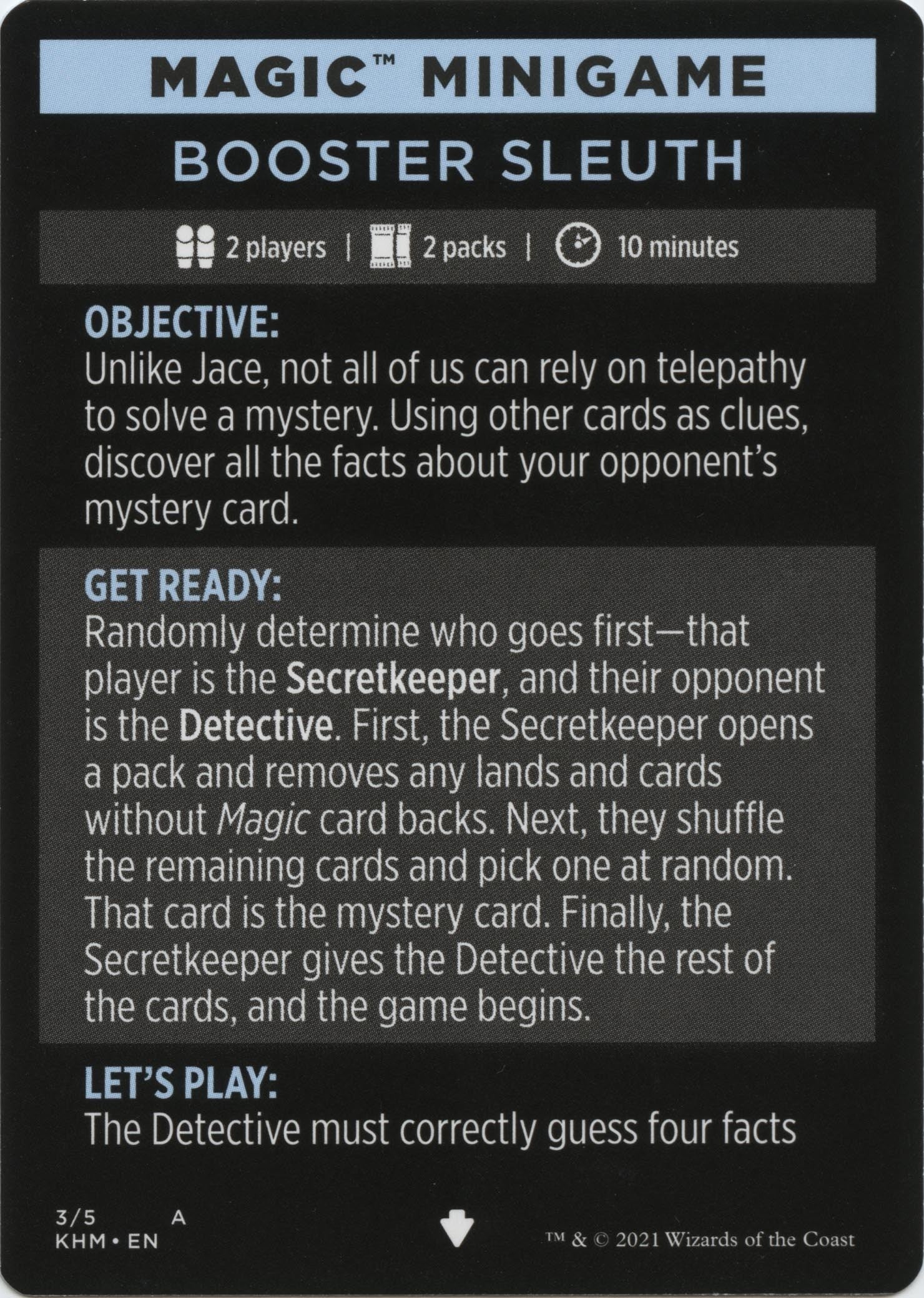 Image for Magic Minigame: Booster Sleuth (3) (Kaldheim) - Magic: The Gathering