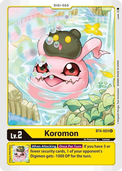 Image for Koromon (BT4-003 U) (Great Legend) - Digimon Card Game