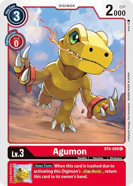Image for Agumon (BT4-008 C) (Great Legend) - Digimon Card Game