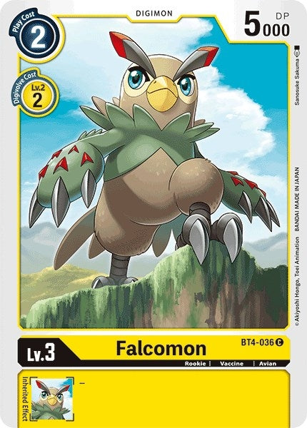 Image for Falcomon (BT4-036 C) (Great Legend) - Digimon Card Game