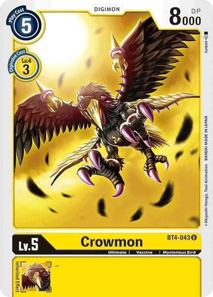 Image for Crowmon (BT4-043 U) (Great Legend) - Digimon Card Game