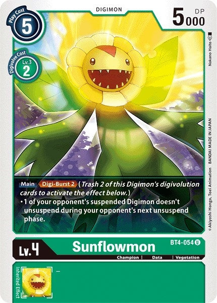 Image for Sunflowmon (BT4-054 U) (Great Legend) - Digimon Card Game