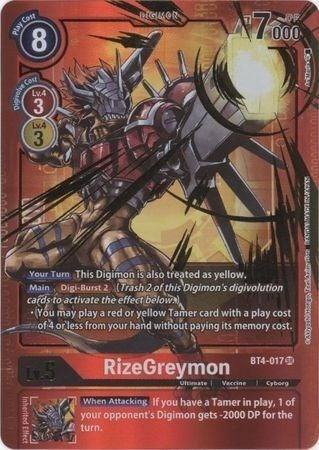 Image for RizeGreymon (Alternate Art) (BT4-017 SR) (Great Legend) - Digimon Card Game