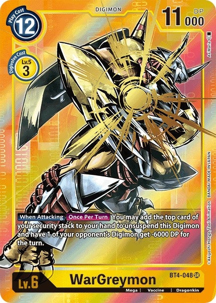 Image for WarGreymon (Alternate Art) (BT4-048 SR) (Great Legend) - Digimon Card Game